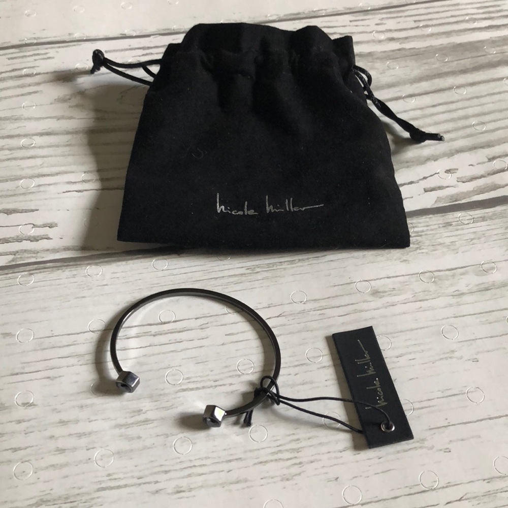 Nicole Miller Gunmetal "Bolt" Open Cuff Bracelet